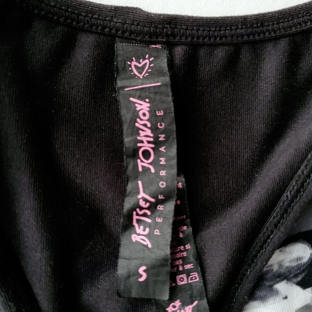 Betsey Johnson Performance Sports Bra Yoga Workout Racerback Top Size S - Picture 8 of 13